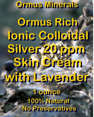 Ormus Mineral -Ormus Rich Ionic Colloidal Silver 20 ppm Skin Cream with LAVENDER